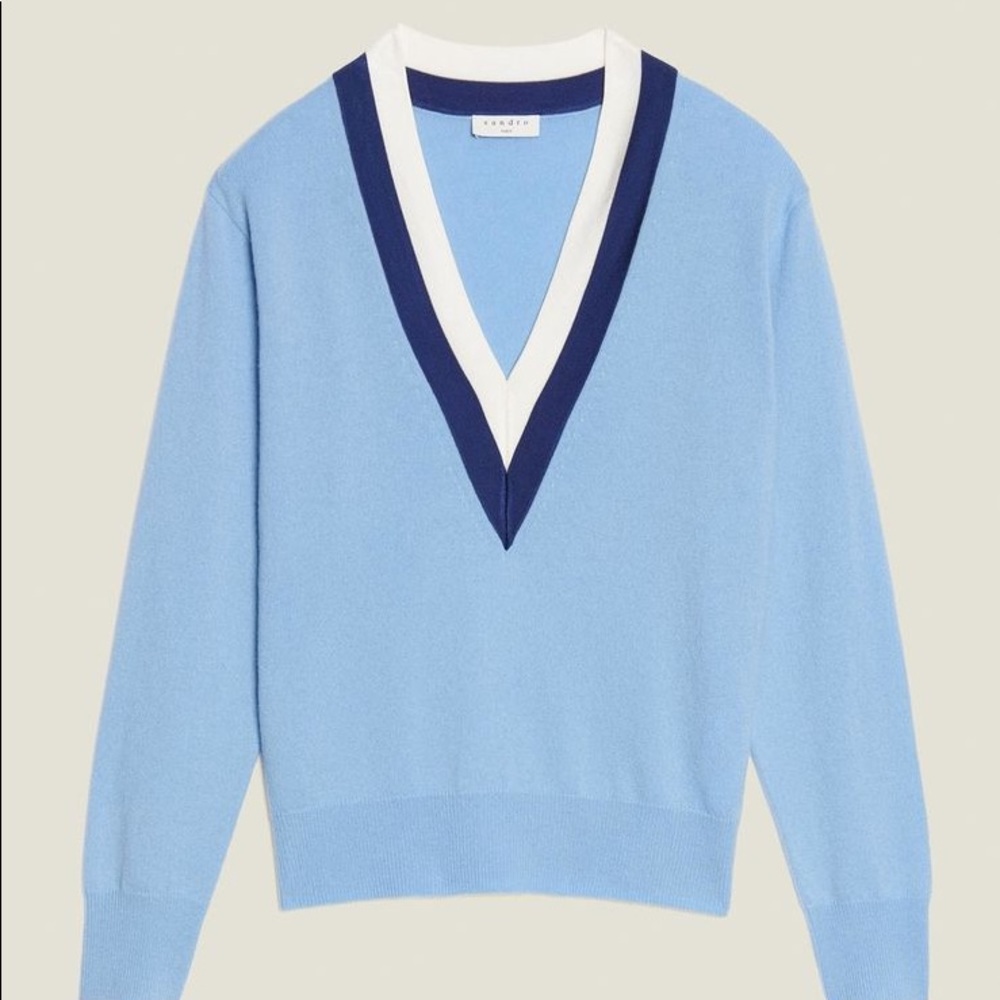 Sandro V-Neck Sweater Cashmere/Wool sz1